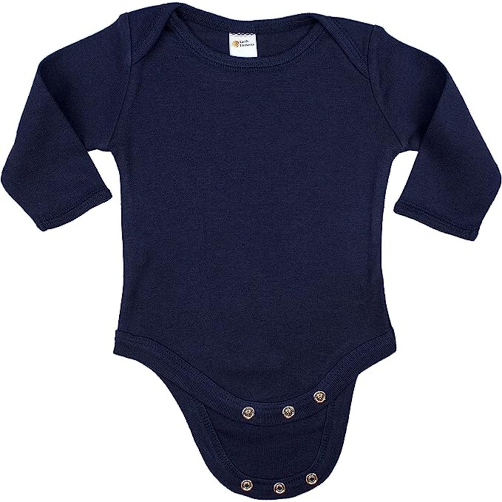 Earth Elements Baby Long Sleeve Bodysuit Navy Blue 3-6 month